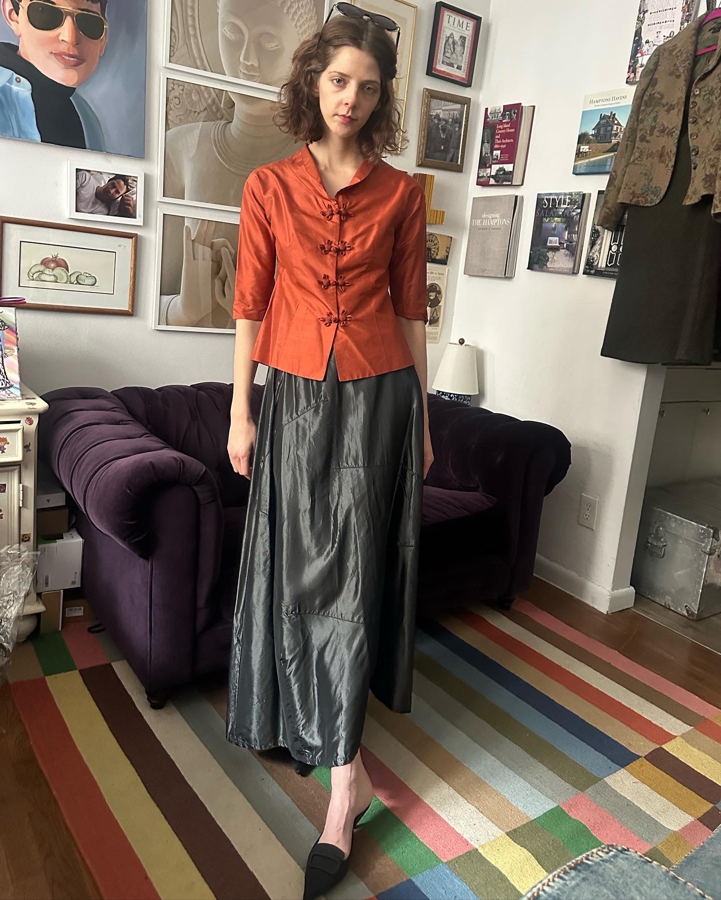 Dries Van Noten 90s Taffeta Maxi Skirt