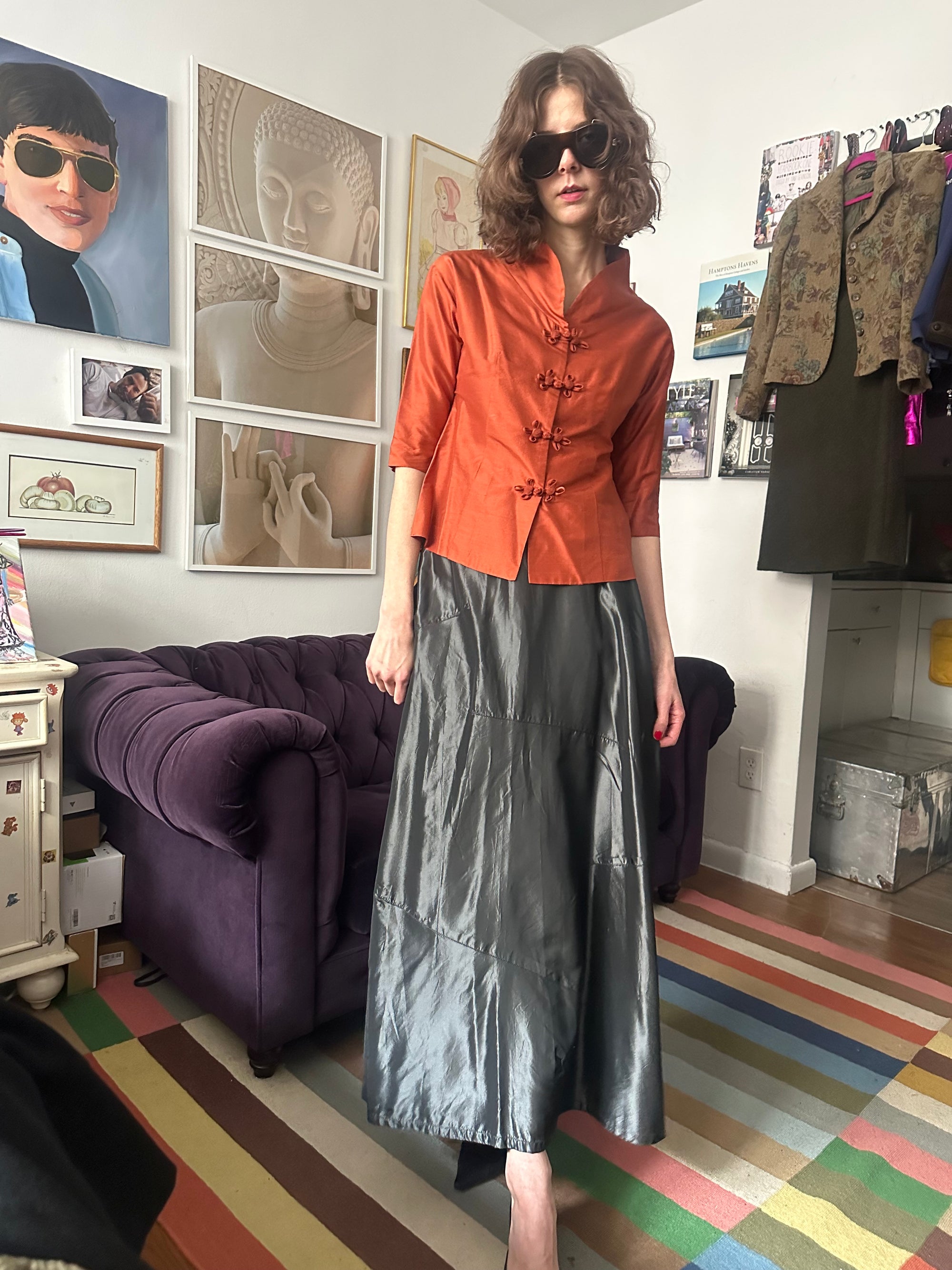 90's Romeo Gigli Raw Silk Top
