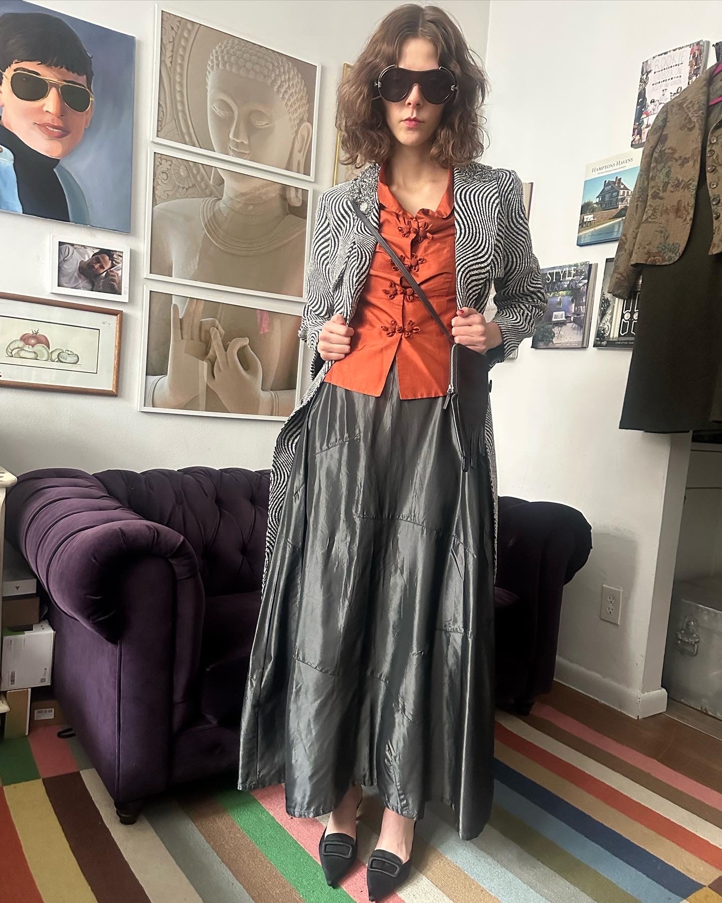 Dries Van Noten 90s Taffeta Maxi Skirt