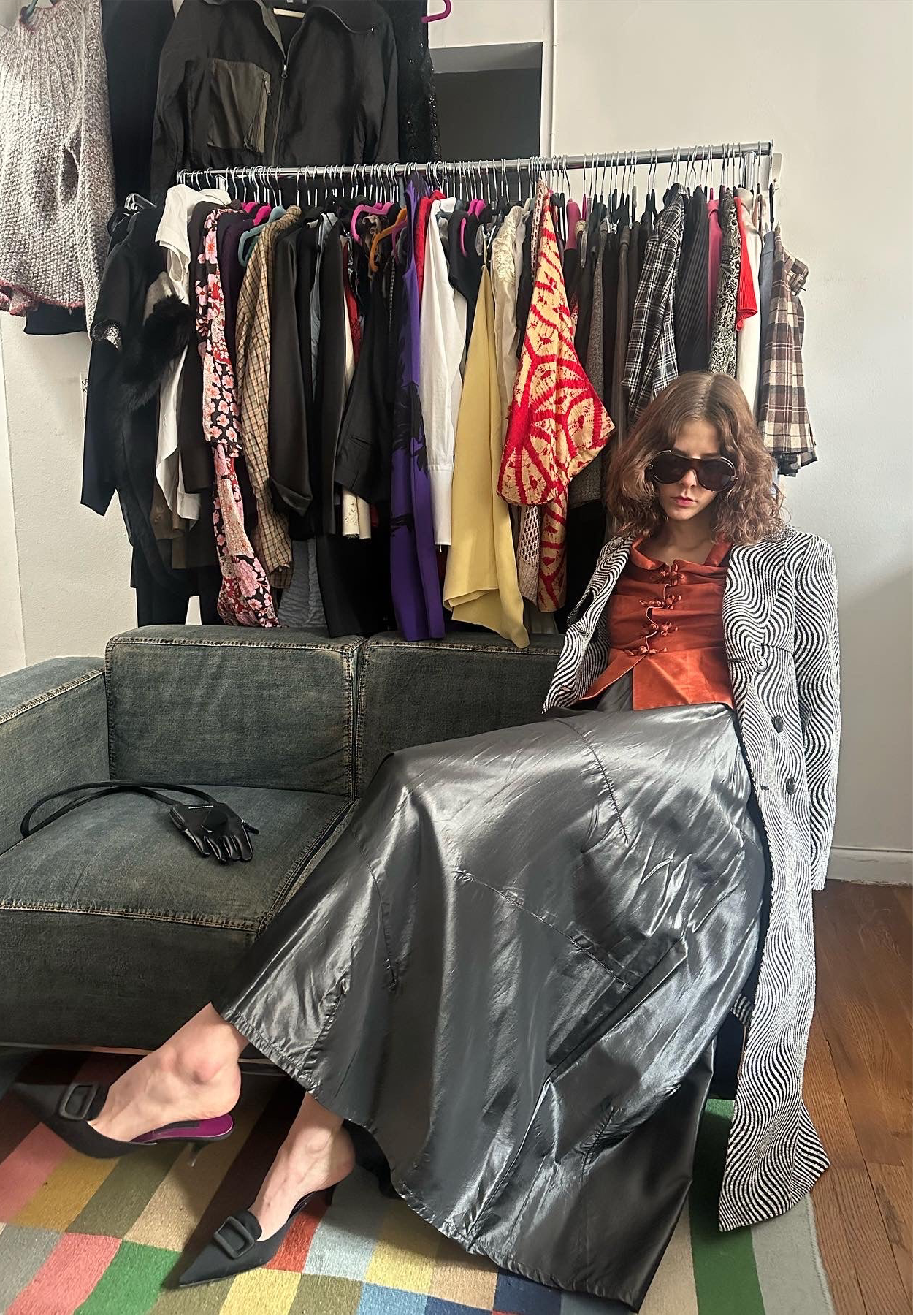 Dries Van Noten 90s Taffeta Maxi Skirt