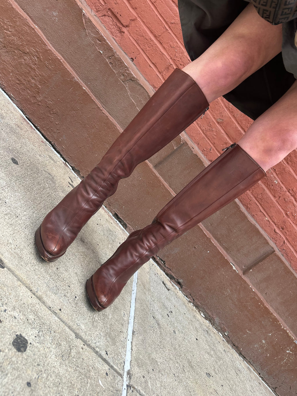Prada Leather Knee High Boots Size 39.5