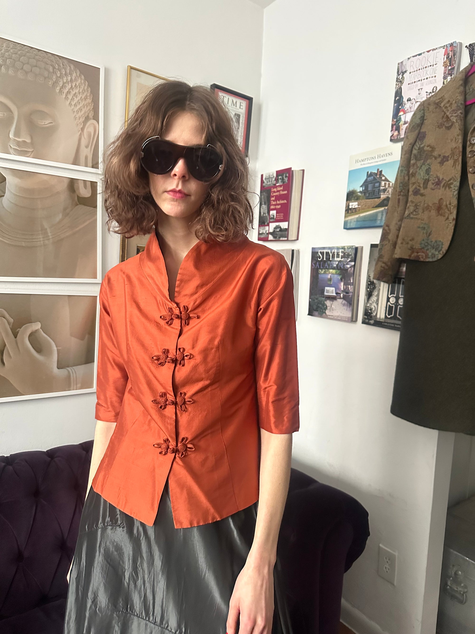 90's Romeo Gigli Raw Silk Top