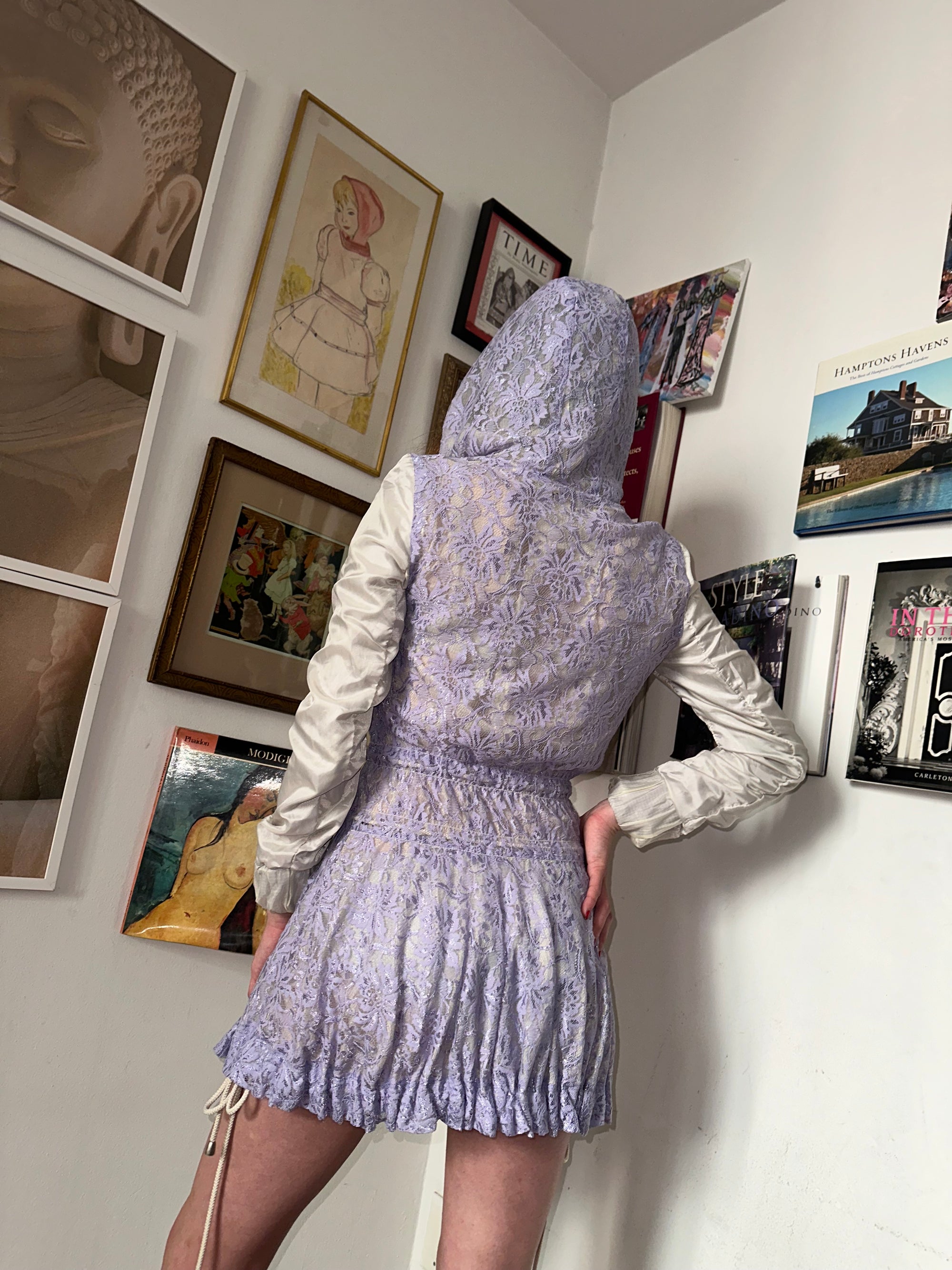 Patrizia Pepe Lace Lined Rain Coat