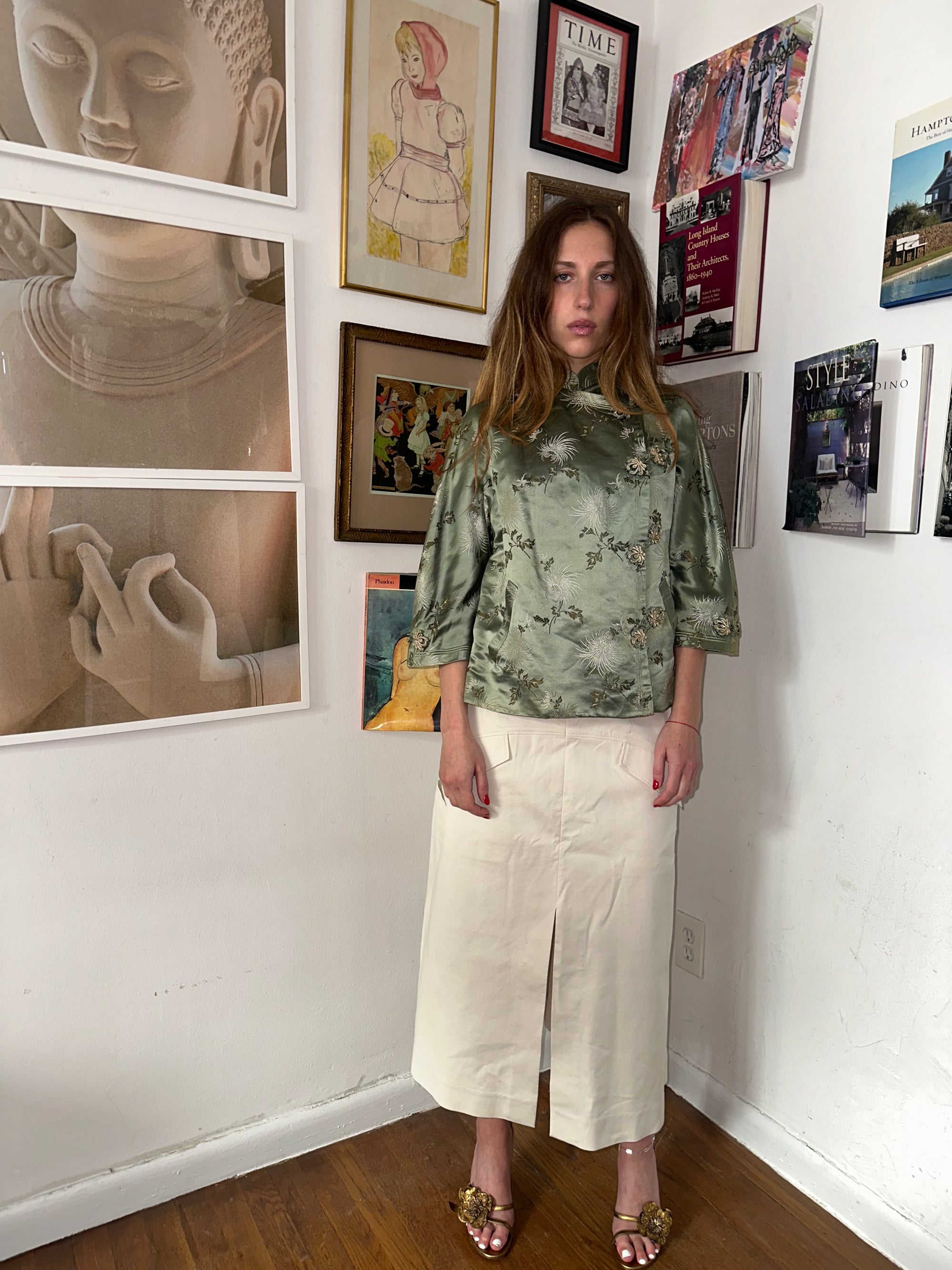 Vintage Silk Brocade Frog Closure Jacket
