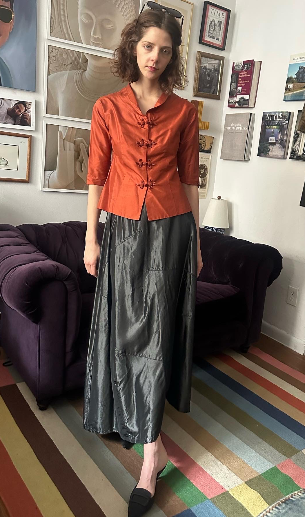 Dries Van Noten 90s Taffeta Maxi Skirt