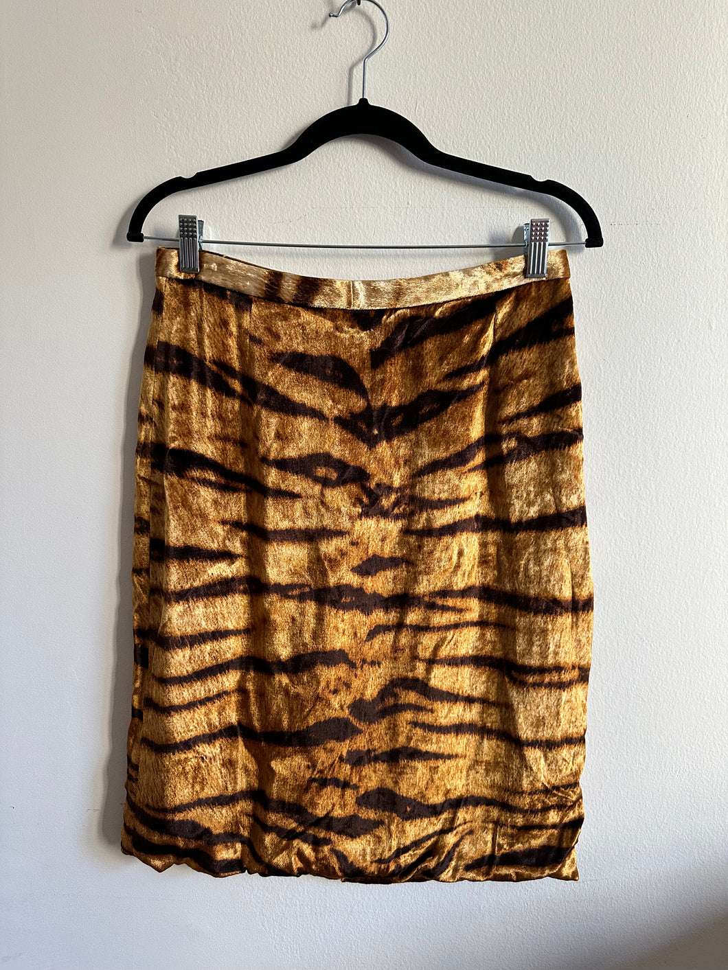 Dolce and Gabbana Velvet Animal Print Pencil Skirt