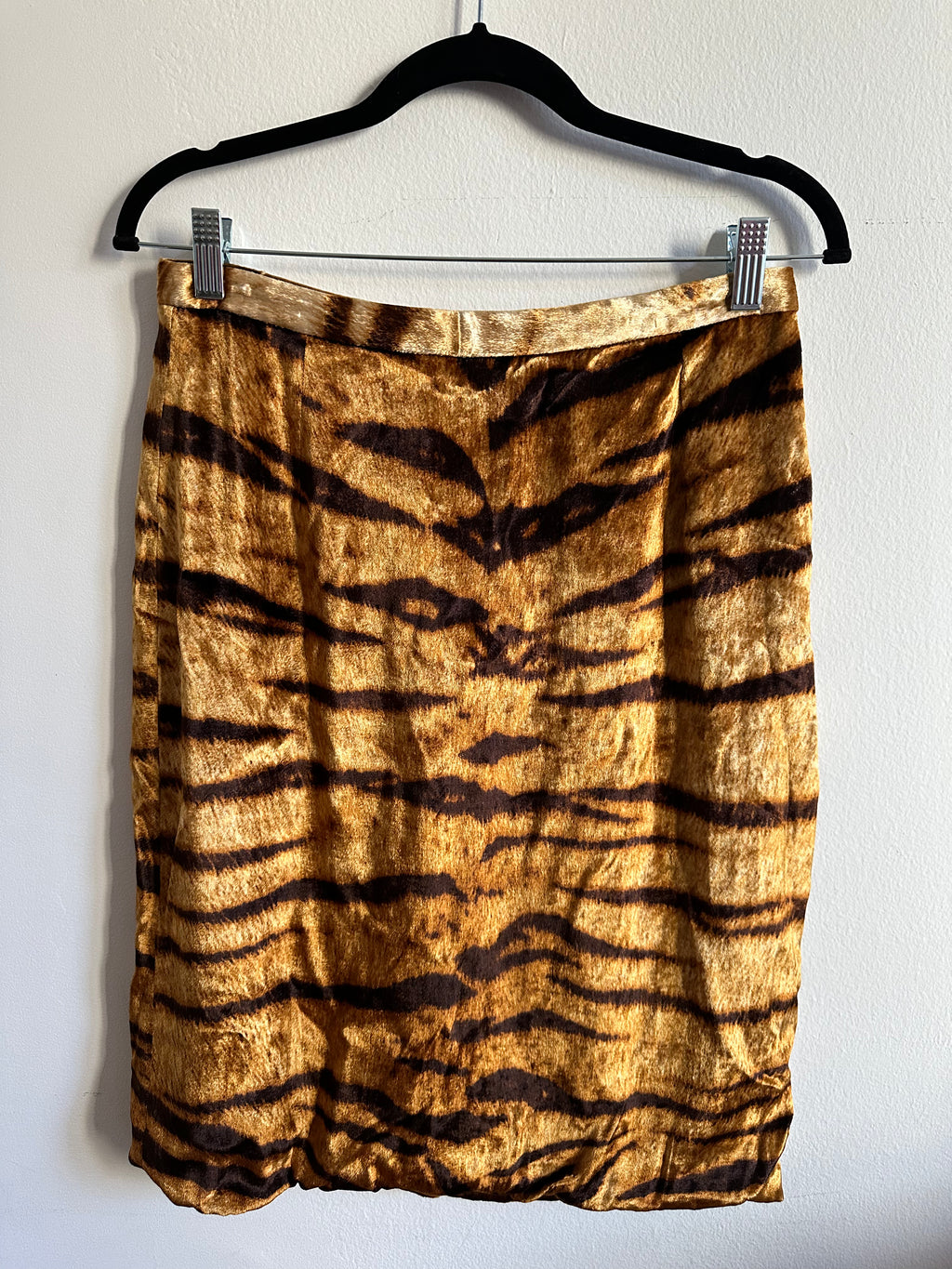 Dolce and Gabbana Velvet Animal Print Pencil Skirt