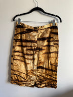 Dolce and Gabbana Velvet Animal Print Pencil Skirt