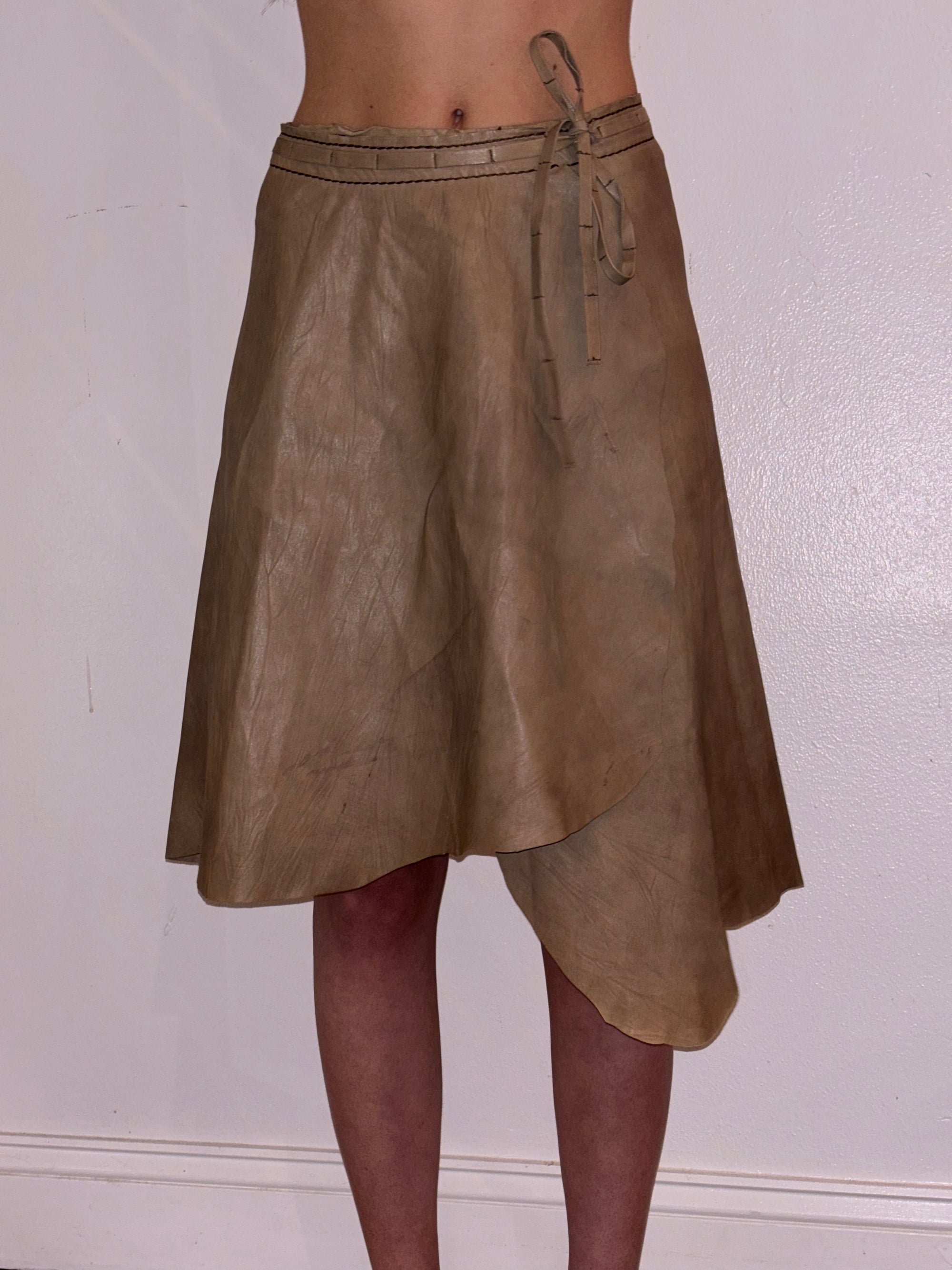 Plein Sud Leather Wrap Skirt