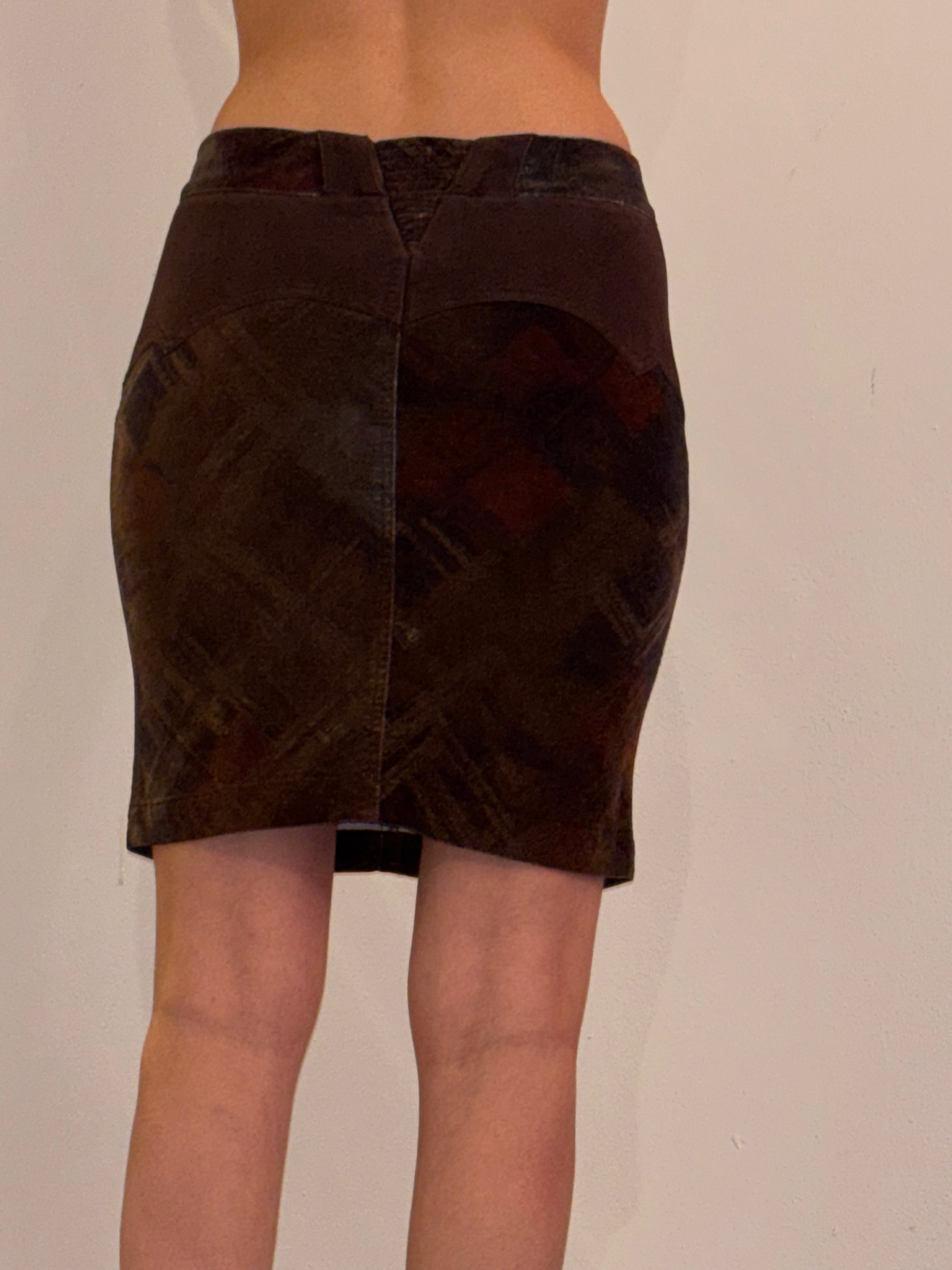 Roberta Scarpa Velour Pencil Skirt