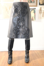 Oscar De La Renta Leather Skirt