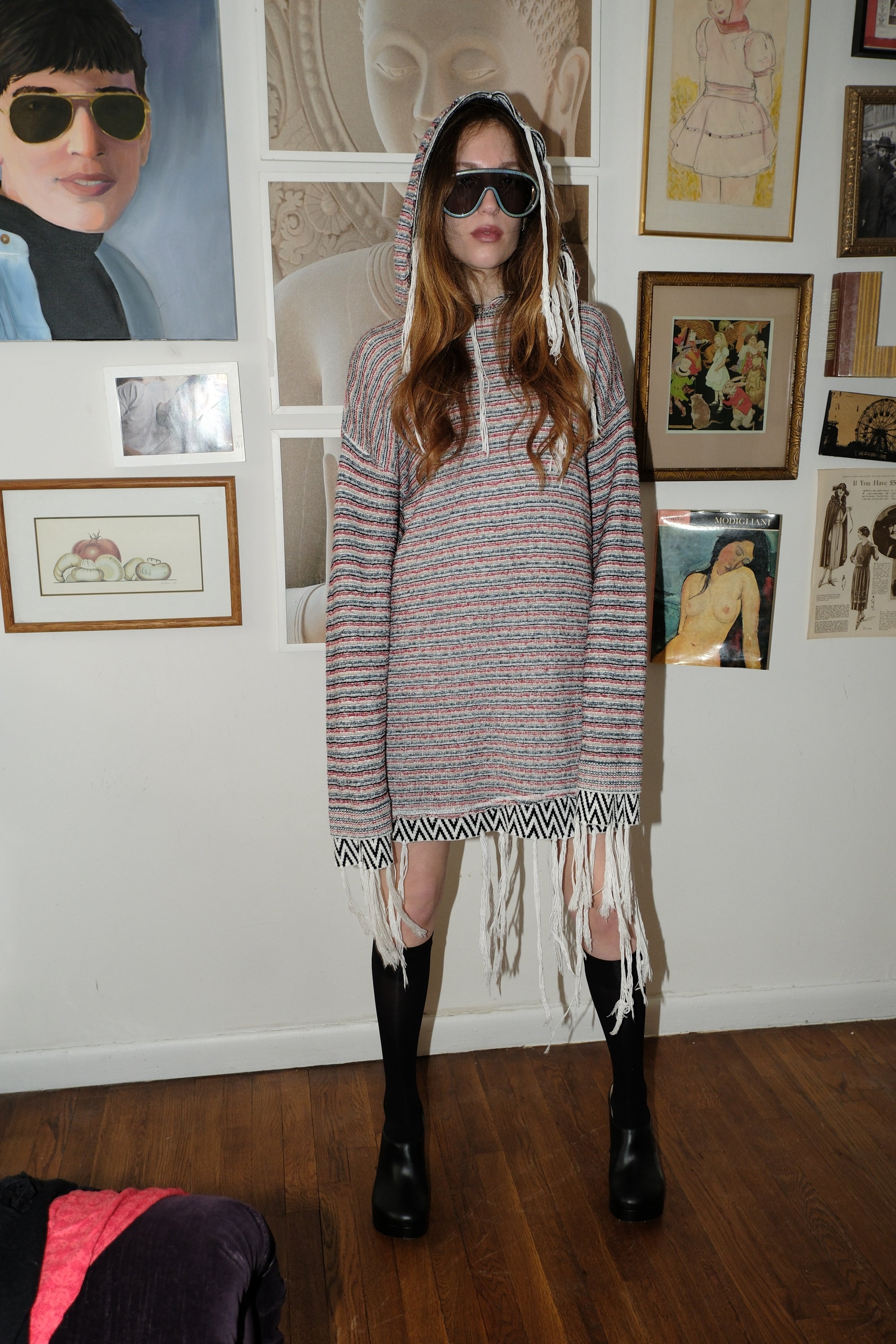 Loewe Paula’s Ibiza striped double hooded hoodie