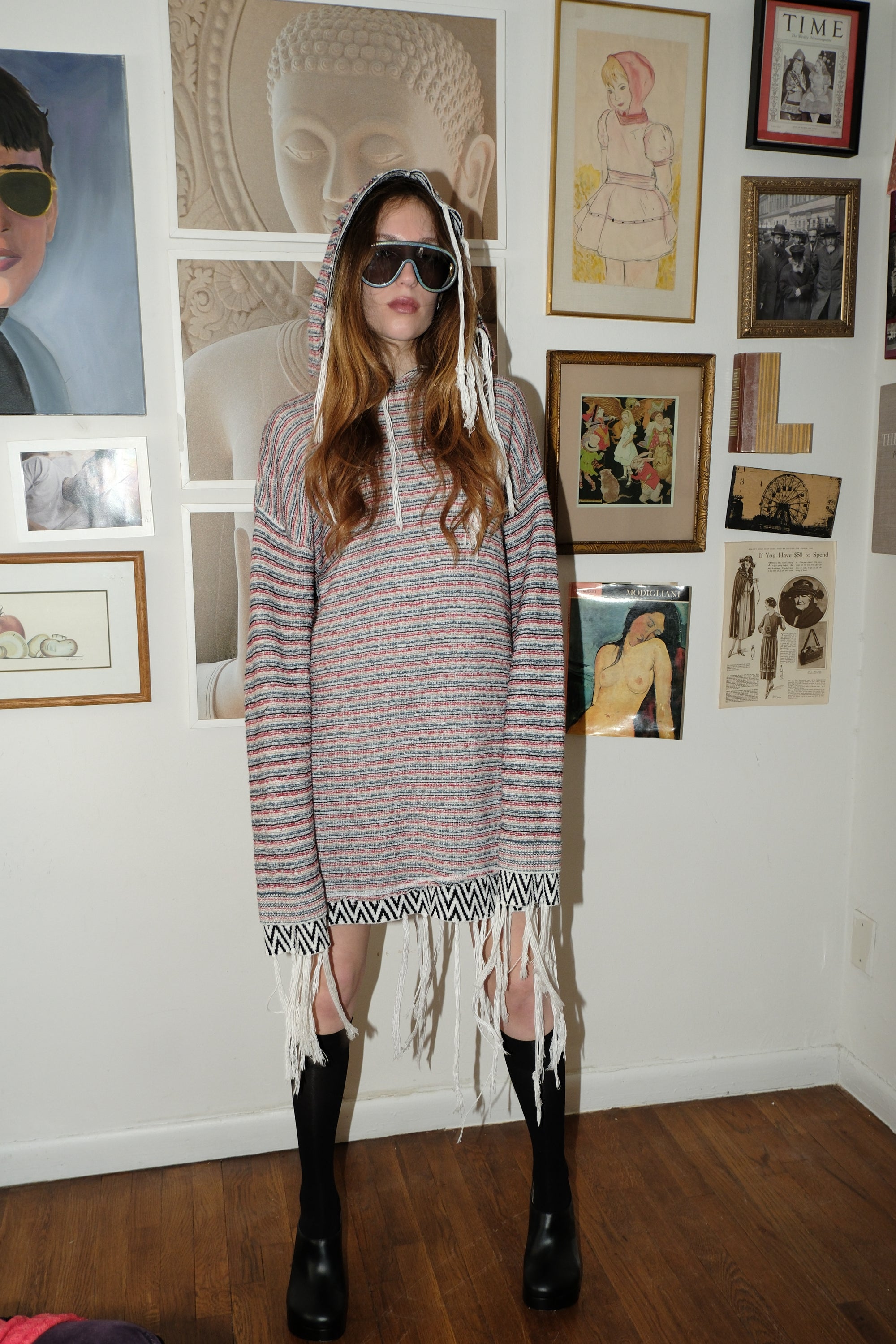 Loewe Paula’s Ibiza striped double hooded hoodie