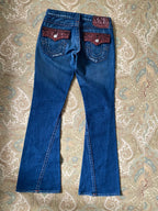 True Religion Snakeskin Low Rise Bell Bottoms