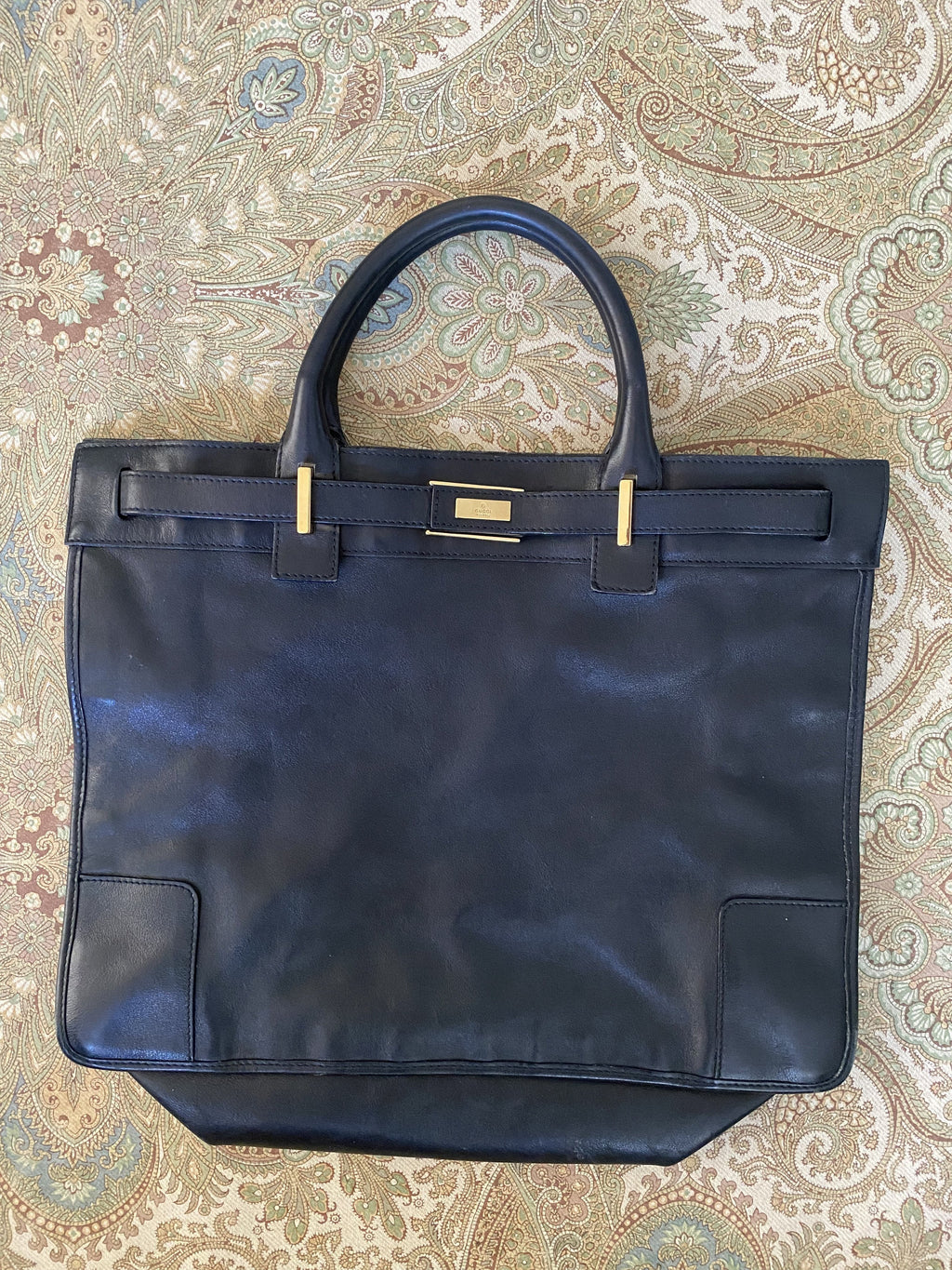 Tom ford for Gucci Black Leather Handbag